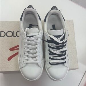 Dolce & Gabbana Men's White and Black Sneakers